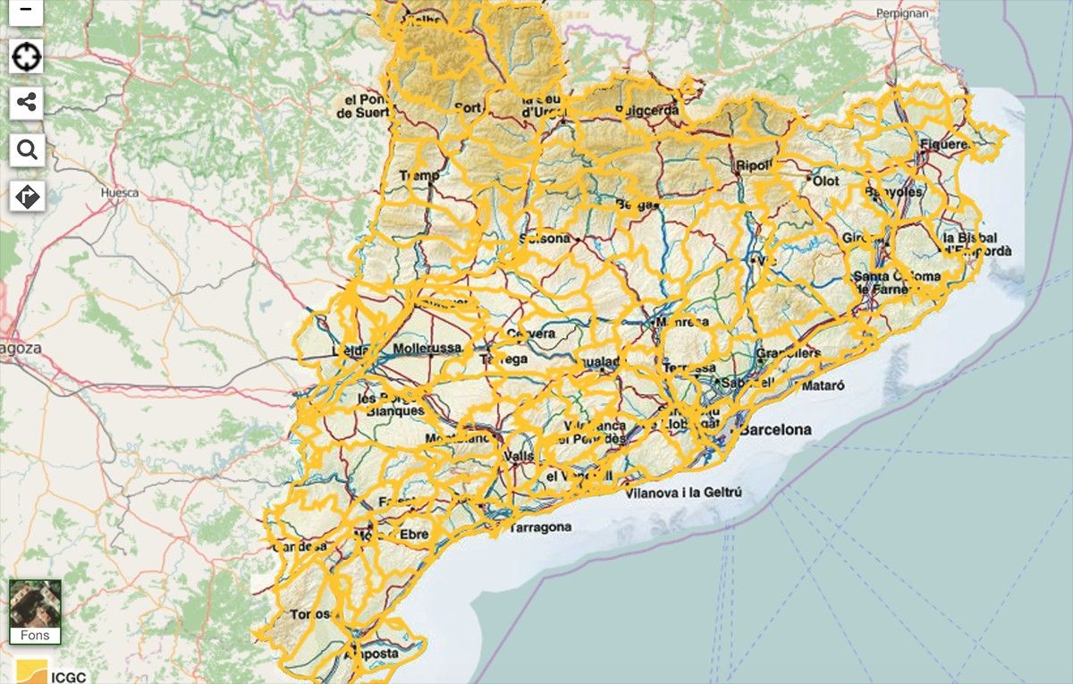Mapa dels 135 paisatges de Catalunya