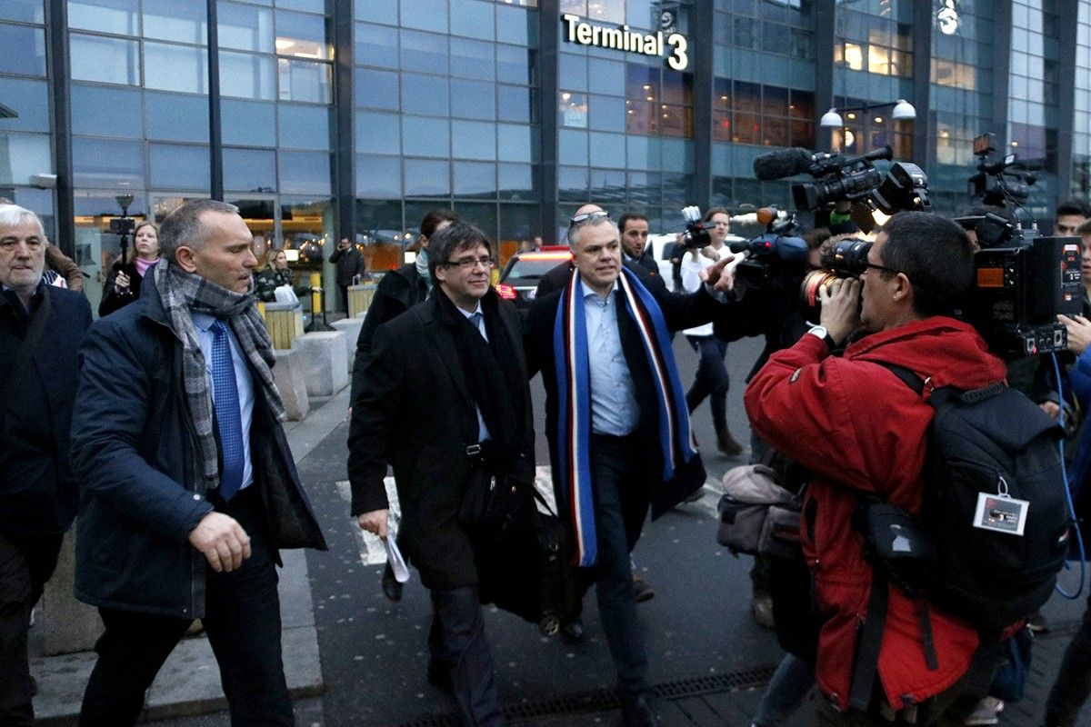 Carles Puigdemont, a l'aeroport de Copenhaguen aquesta setmana