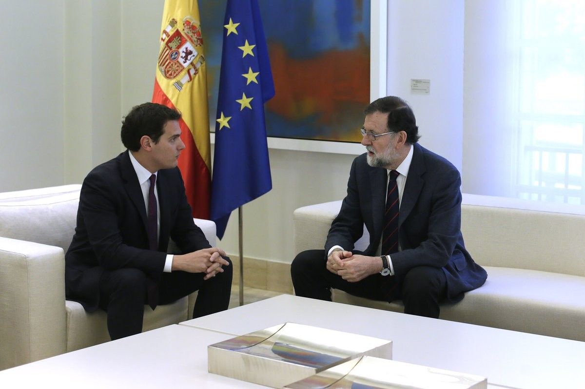 Rivera i Rajoy avui a la Moncloa.