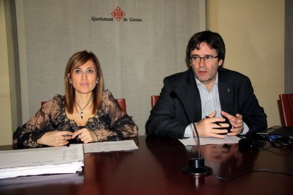 Maria Àngels Planas i Carles Puigdemont, en una foto de fa uns quants anys