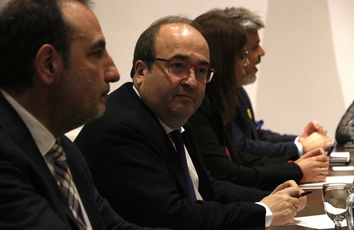 Miquel Iceta, en una reunió al Palau de la Generalitat. 