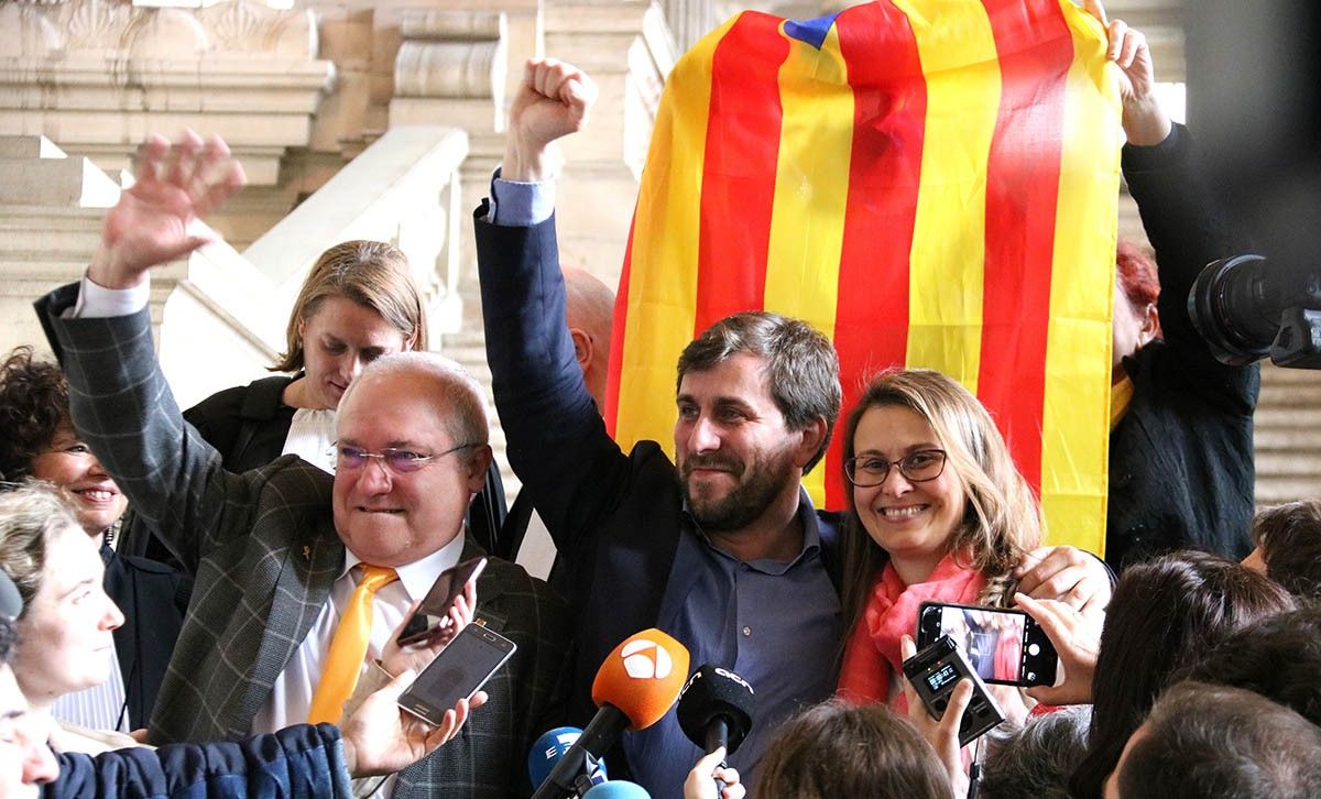 Lluís Puig, Toni Comín i Meritxell Serret, després de la sentència de la justícia belga
