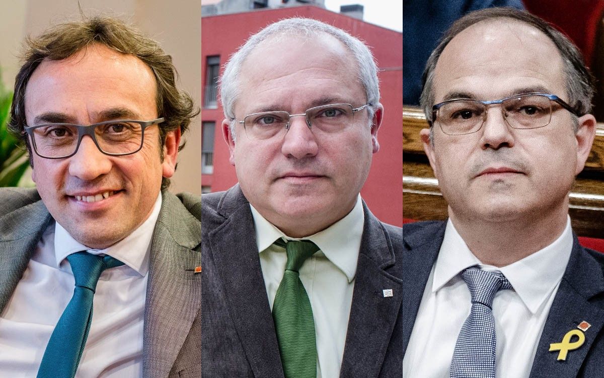 Els consellers Josep Rull, Lluís Puig i Jordi Turull
