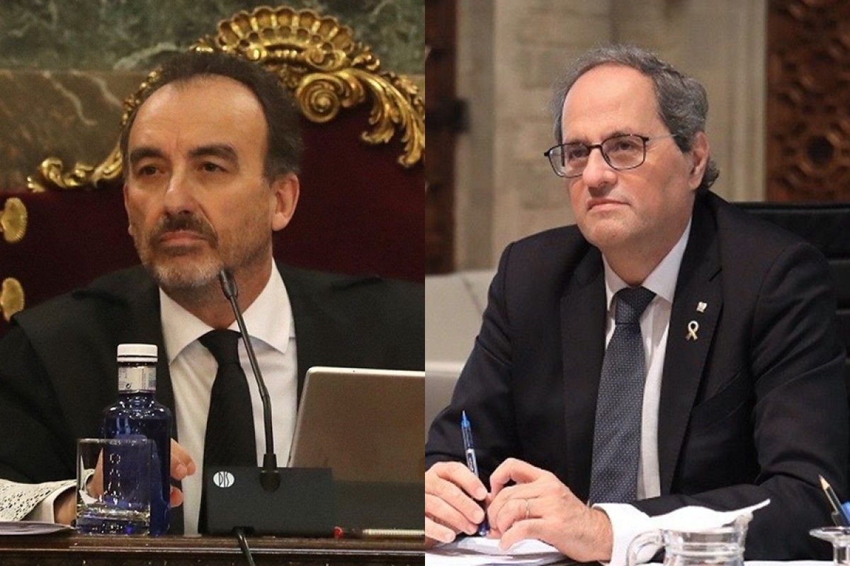 El president de la Generalitat, Quim Torra i el jutge del TS, Manuel Marchena