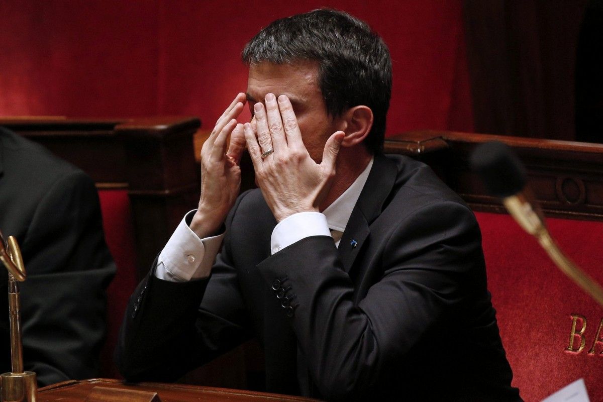 El primer ministre francès, Manuel Valls, durant la sessió de control d'aquest dimecres 