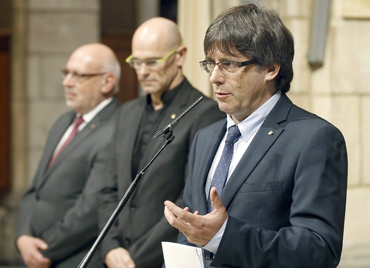 Carles Puigdemont, durant la recepció als cònsols presents a Barcelona