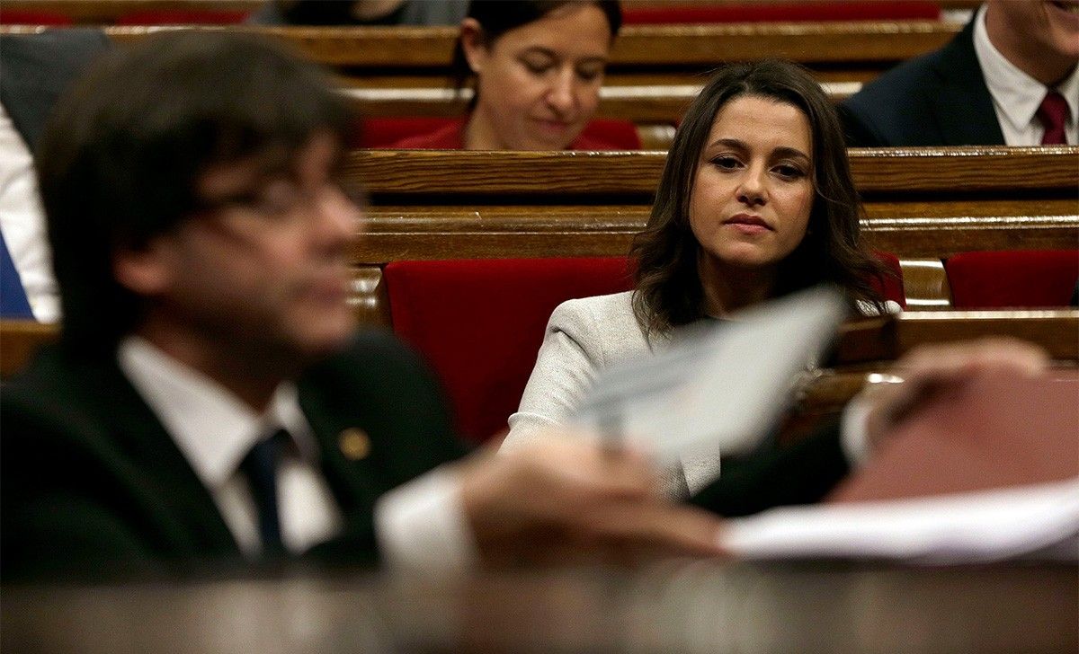 Carles Puigdemont i Inés Arrimadas, al Parlament aquest dimecres