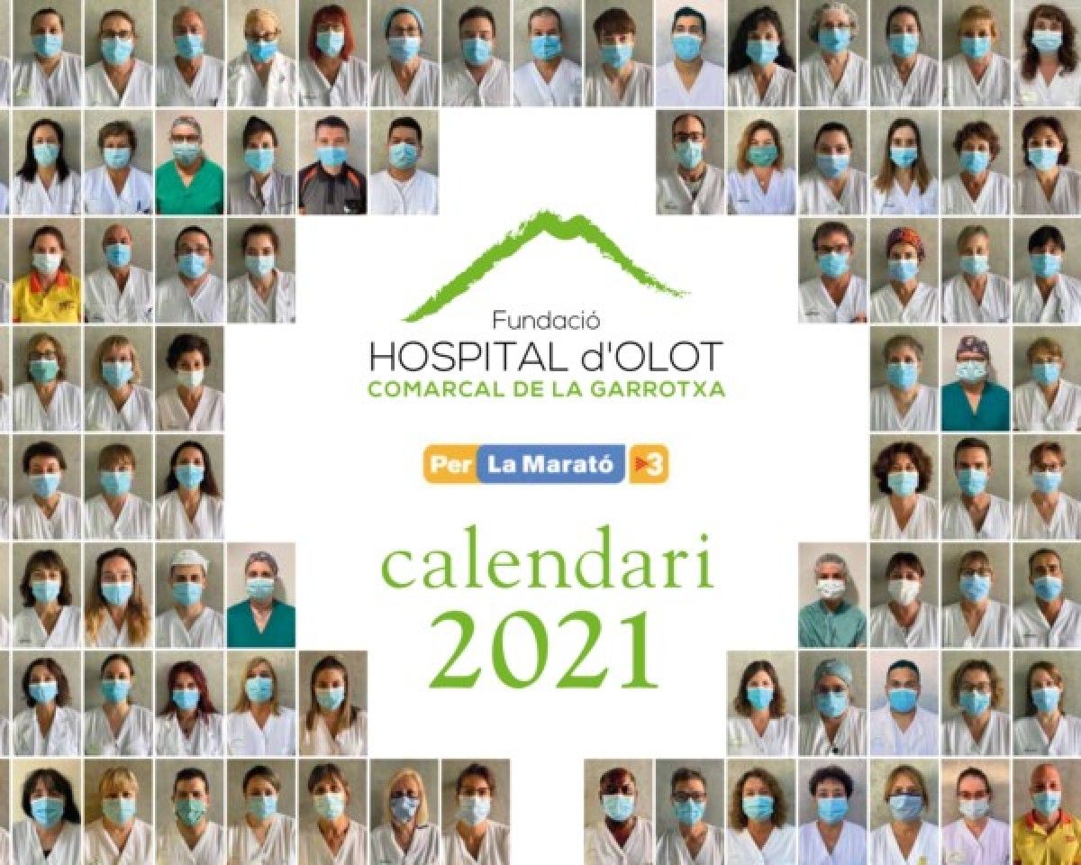 Coberta del calendari solidari de l'Hospital d'Olot.