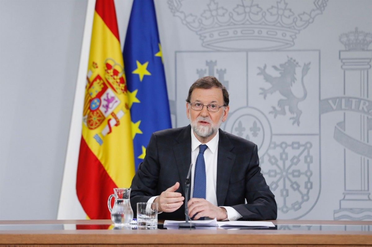 Mariano Rajoy, durant la roda de premsa