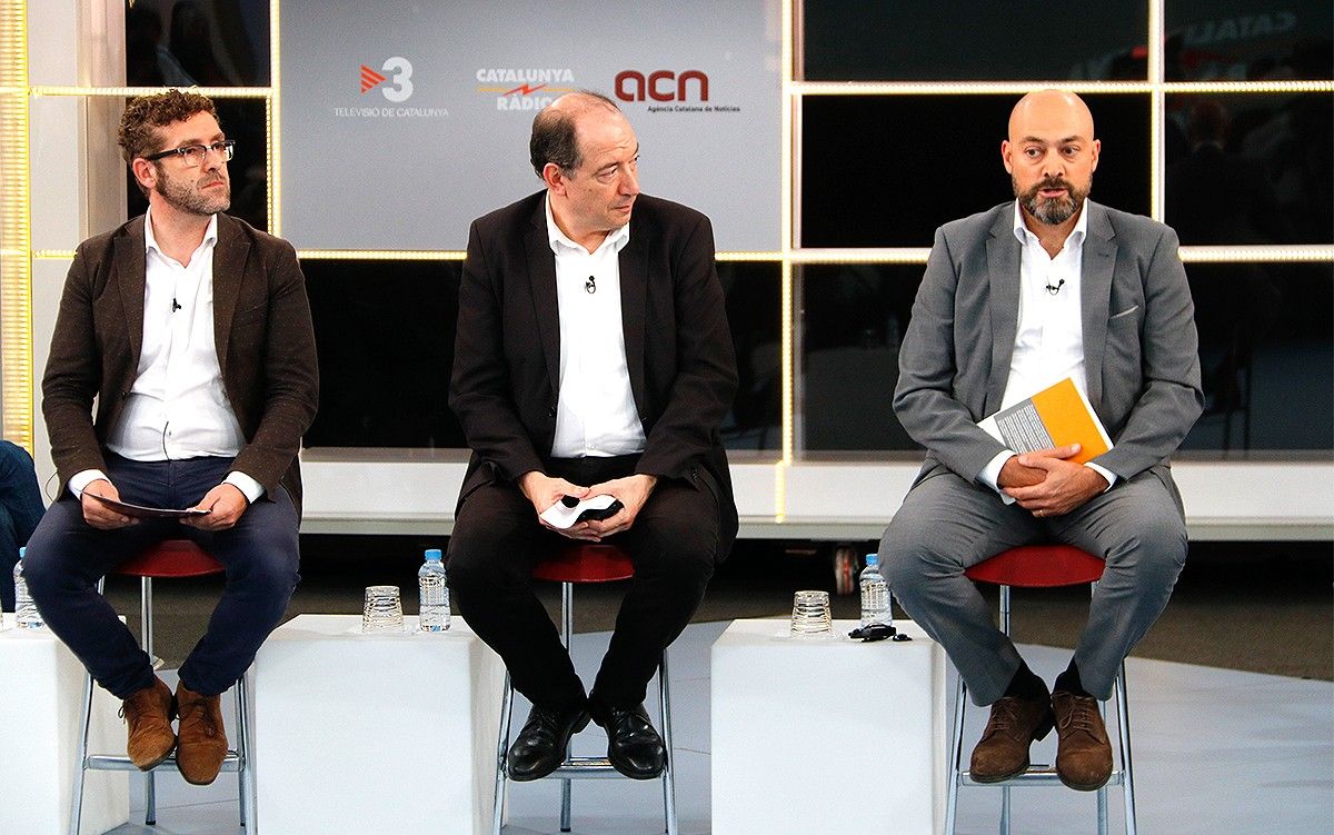 Els directors de l'ANC, TV3 i Catalunya Ràdio, en una imatge d'arxiu