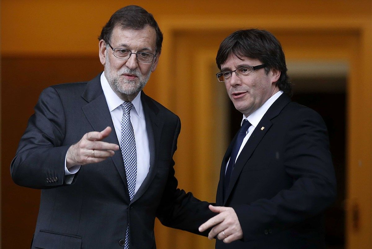 Mariano Rajoy i Carles Puigdemont, a la Moncloa
