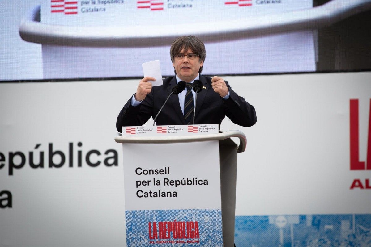 Carles Puigdemont, en l'acte del Consell per la República a Perpinyà.