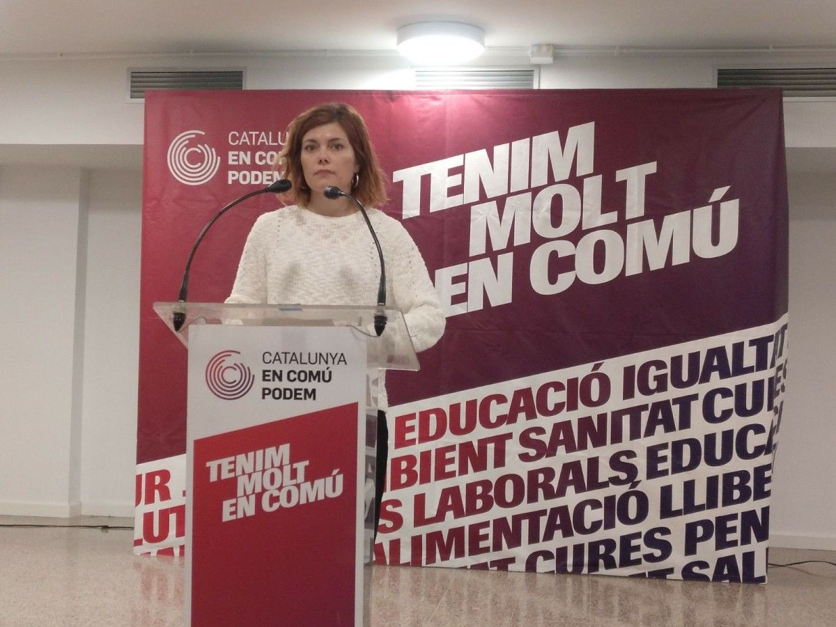 La portaveu de Catalunya en Comú, Elisenda Alamany, en roda de premsa aquest dilluns