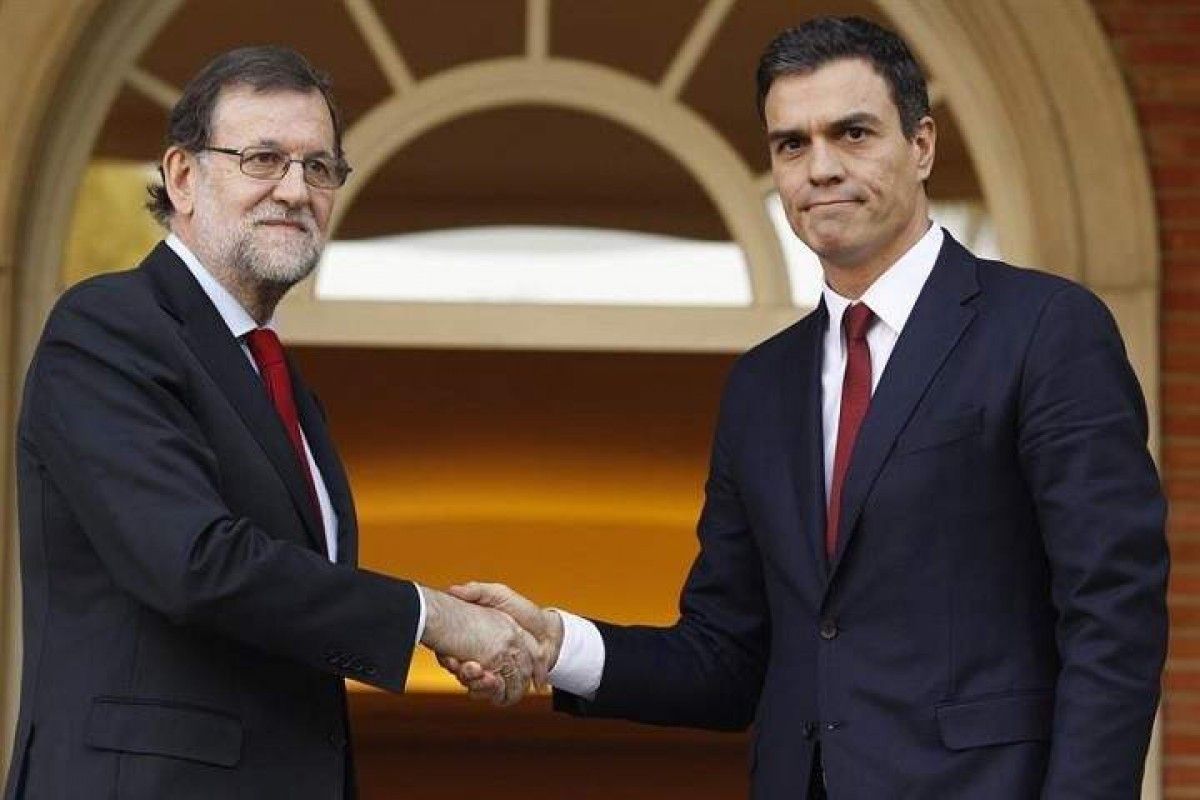 Pedro Sánchez i Mariano Rajoy, en una imatge d'arxiu a la Moncloa