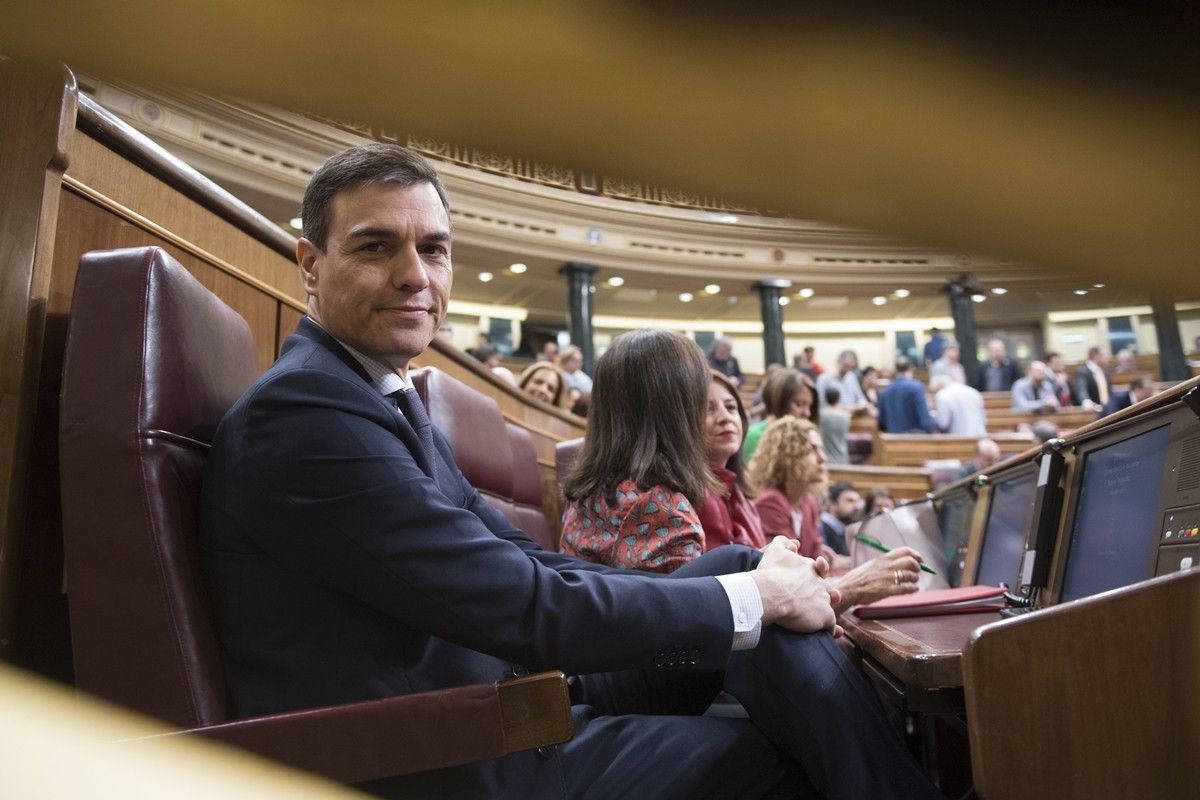 El president d'Espanya, Pedro Sánchez, al Congrés