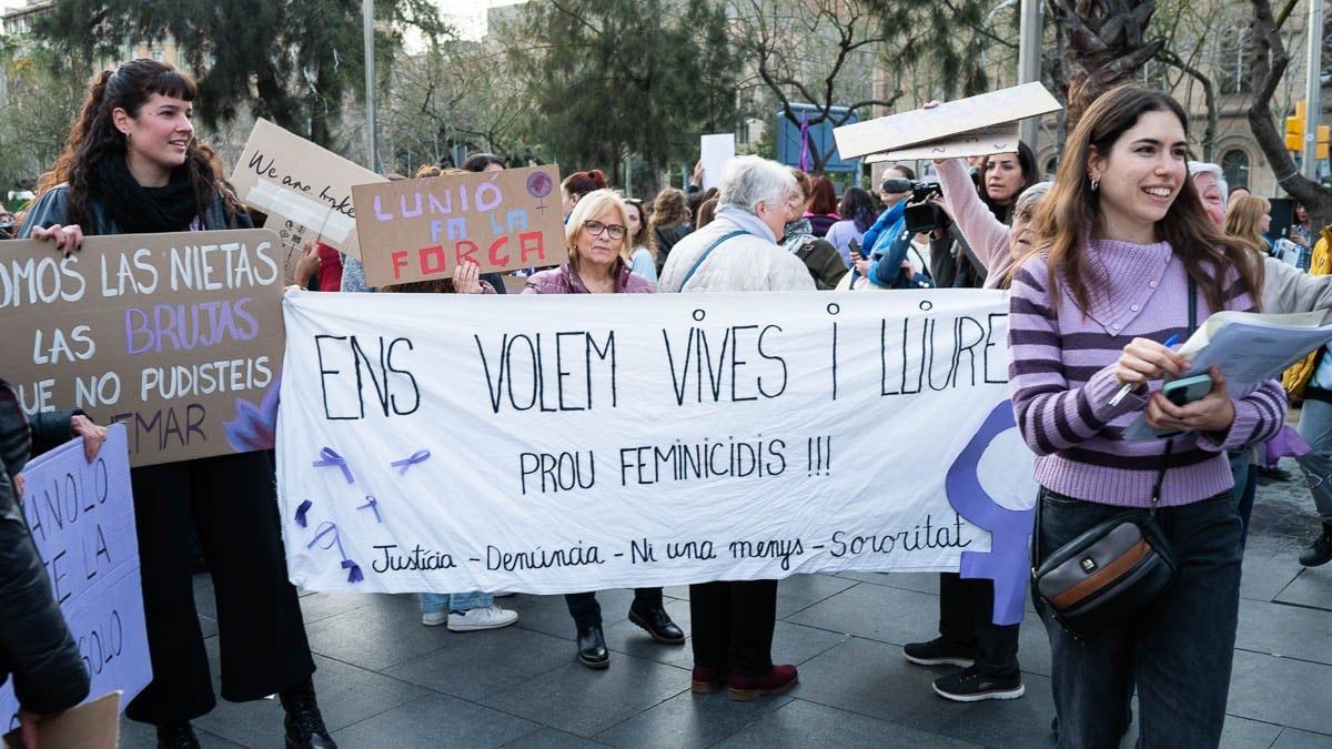 Manifestació del 8 de març, a Barcelona.