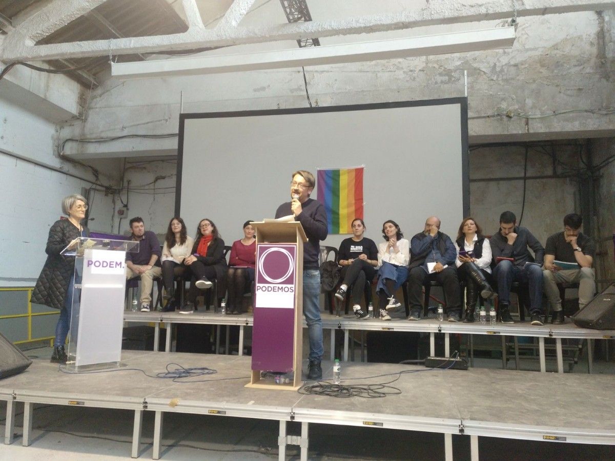 Xavier Domènech, durant el debat d'aspirants a liderar Podem Catalunya