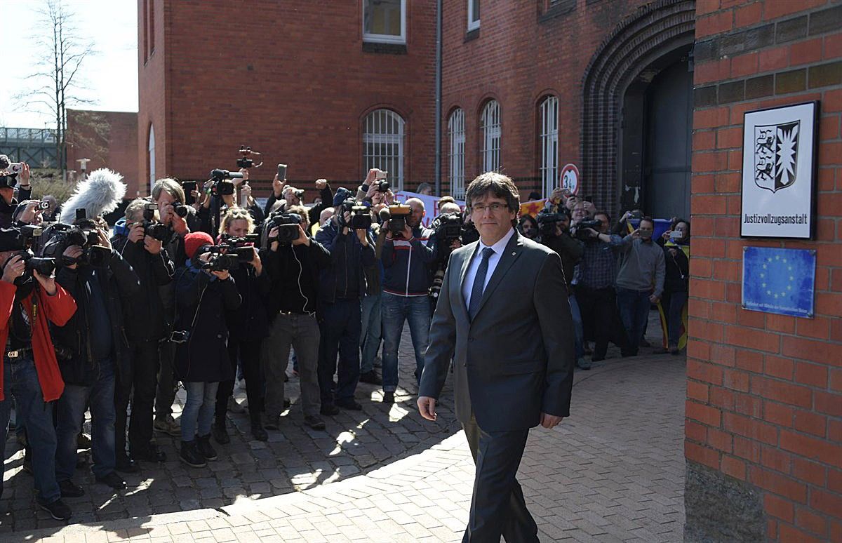 Carles Puigdemont, després de sortir de la presó