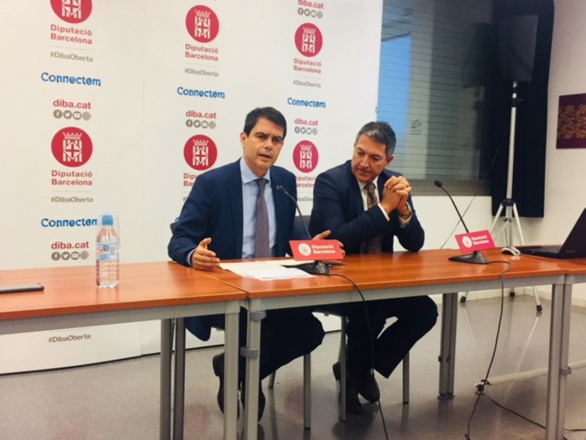 El president de la Diputació de Barcelona, Marc Catells, i el diputat terrassenc Miquel Sàmper