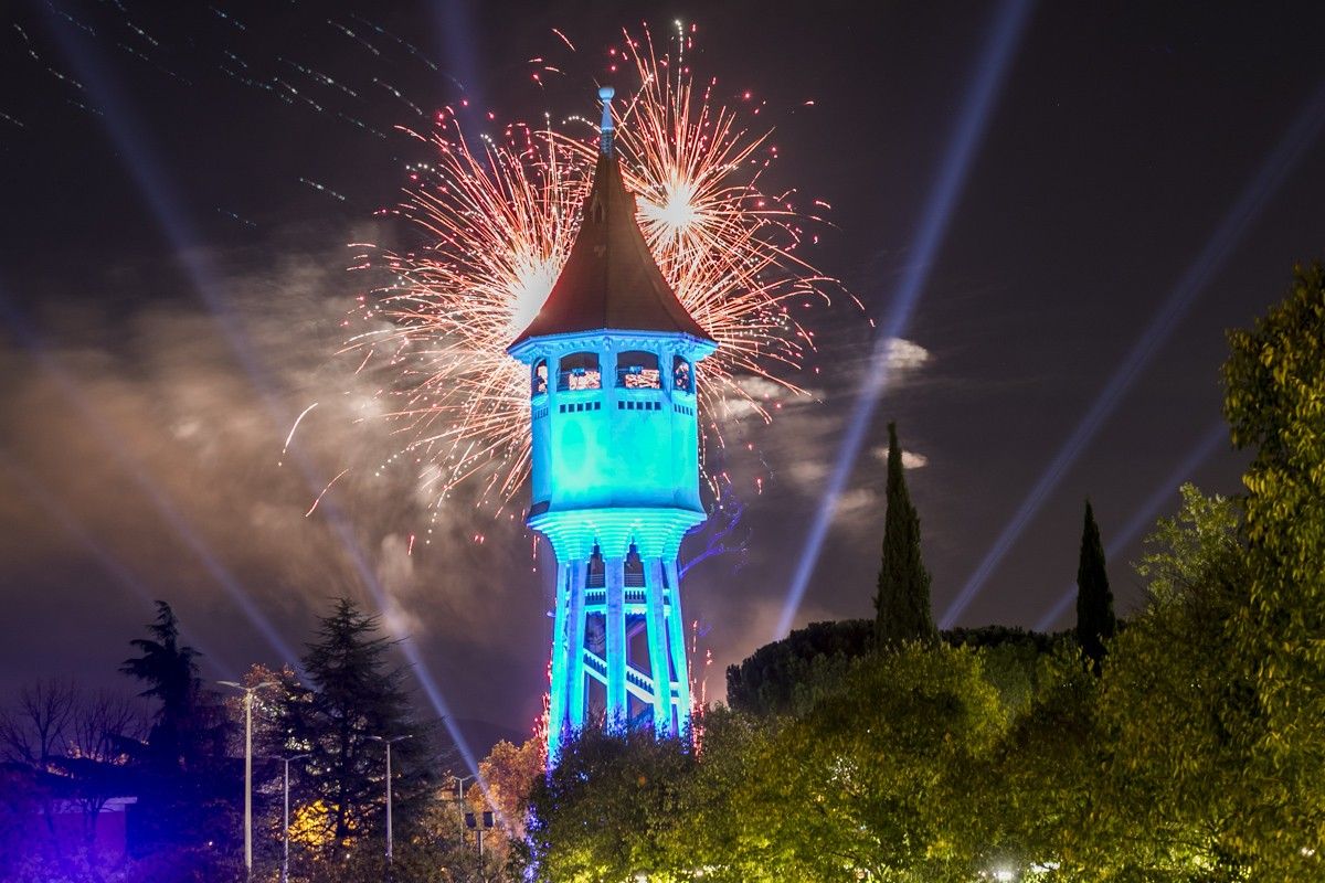 La Torre de l'Aigua durant la celebració del seu centenari 
