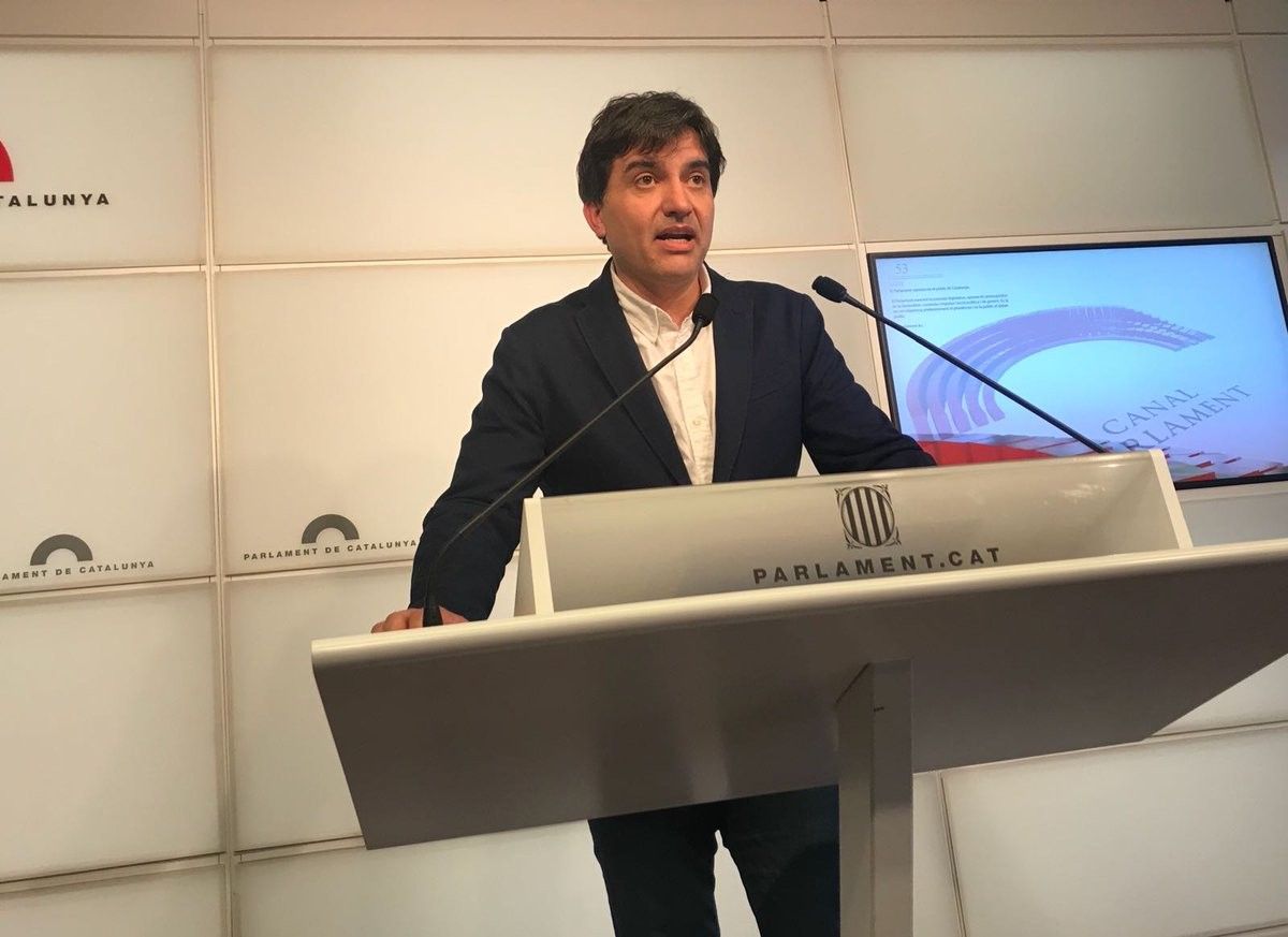 Sergi Sabrià, portaveu parlamentari d'ERC, en roda de premsa