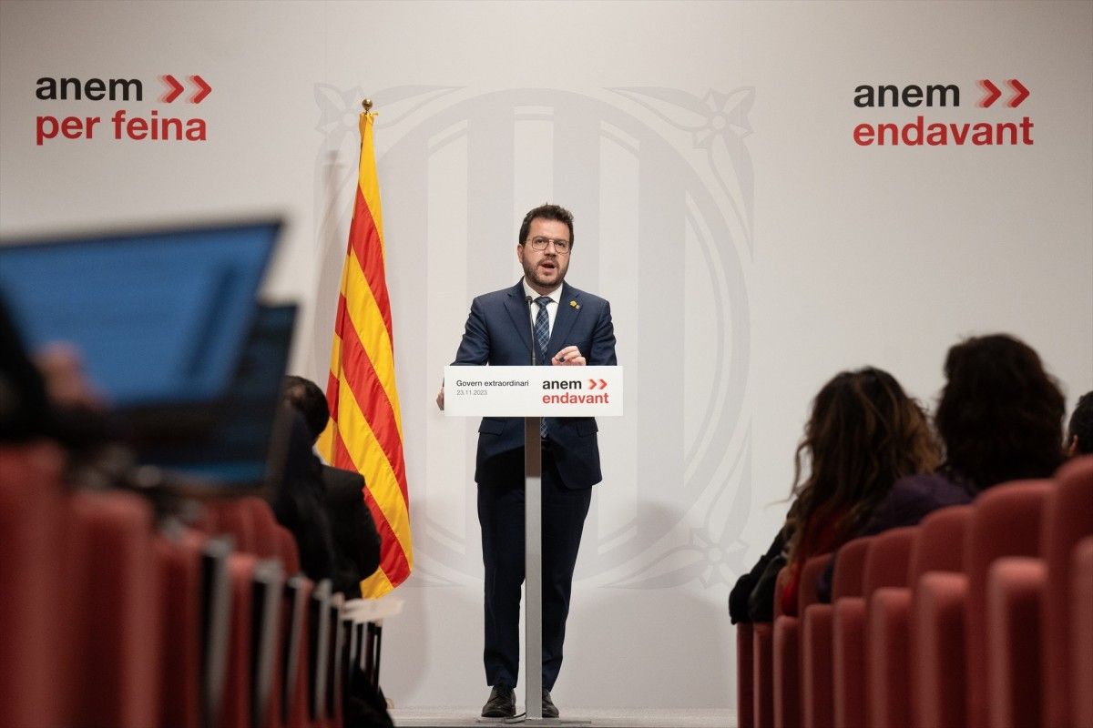 El president de la Generalitat, Pere Aragonès, aquest dijous.