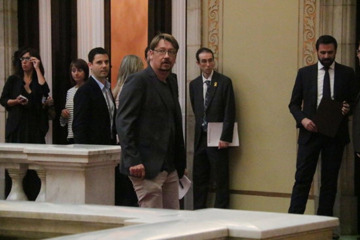 El president del grup parlamentari de Catalunya en Comú-Podem, Xavier Domènech, al Parlament
