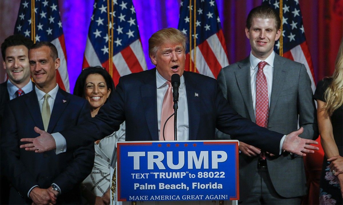 Donald Trump celebrant la victòria a Florida