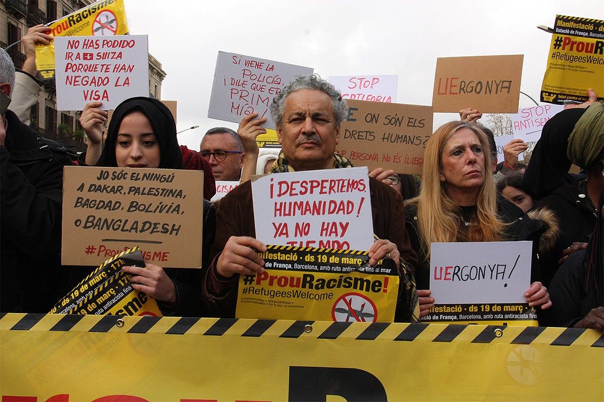 Ahmed Galai, Premi Nobel de la Pau 2015, a la manifestació de Barcelona