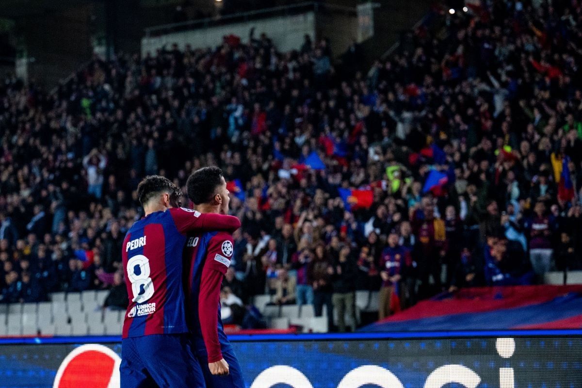 Joao Cancelo, celebrant un gol a Montjuïc