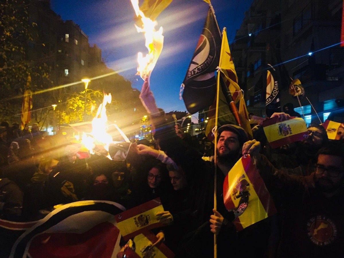 Manifestació antifeixista a Terrassa