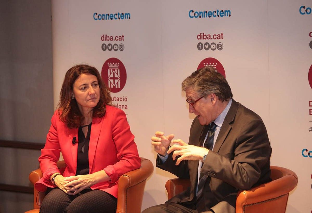 Mercè Conesa, presidenta de la Diputació, i Jaume Massó, presdient de l'ICGC