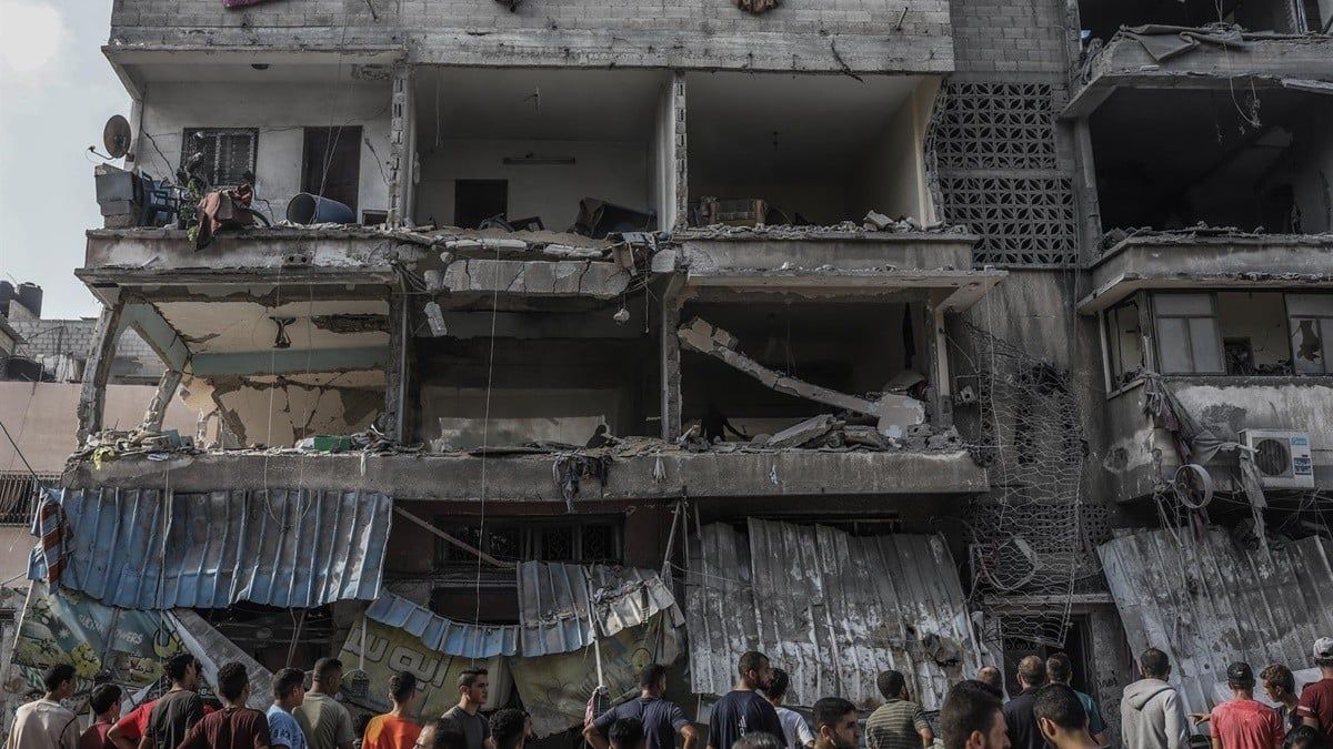 Un edifici destruït a Gaza