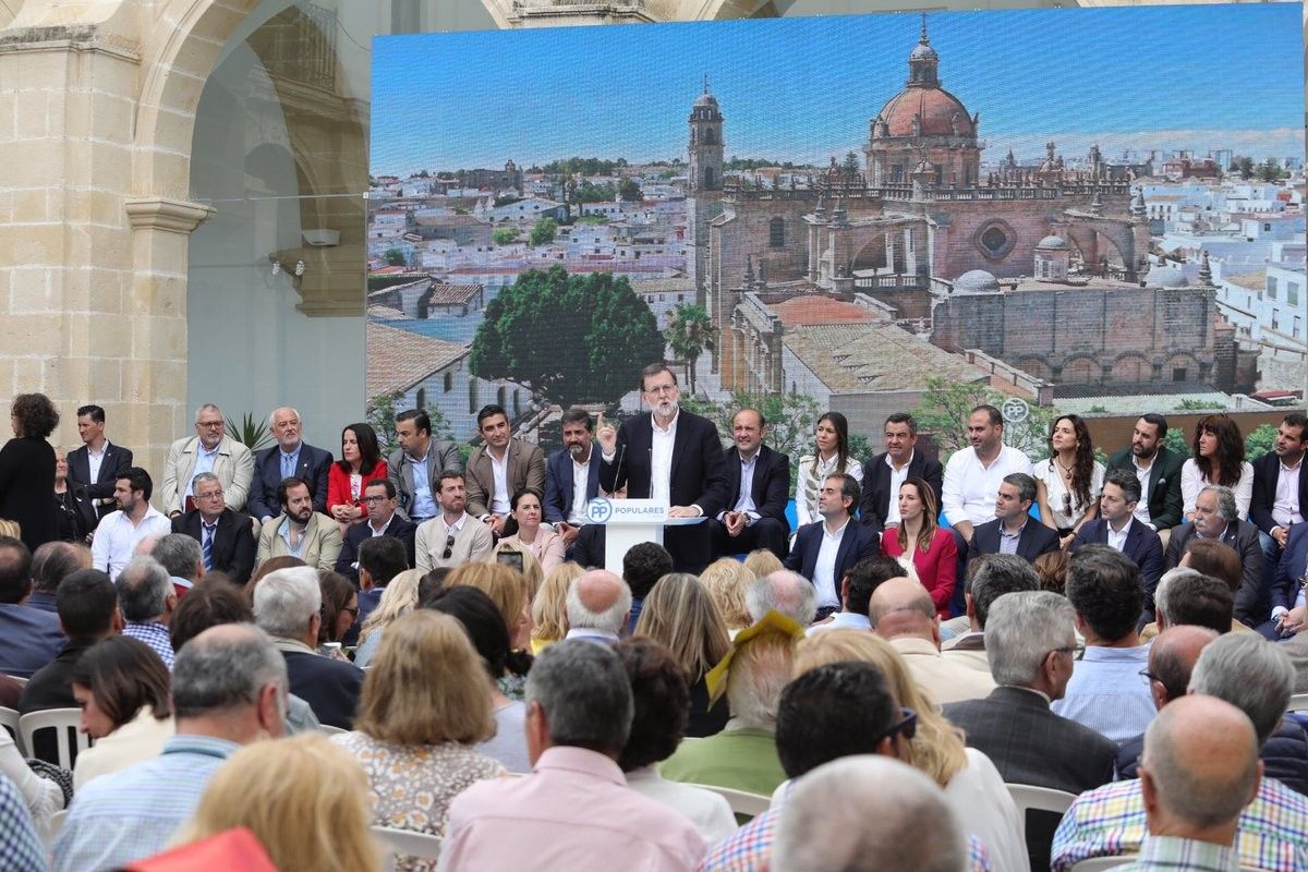 Mariano Rajoy, aquest dissabte, en un acte a Cadis.