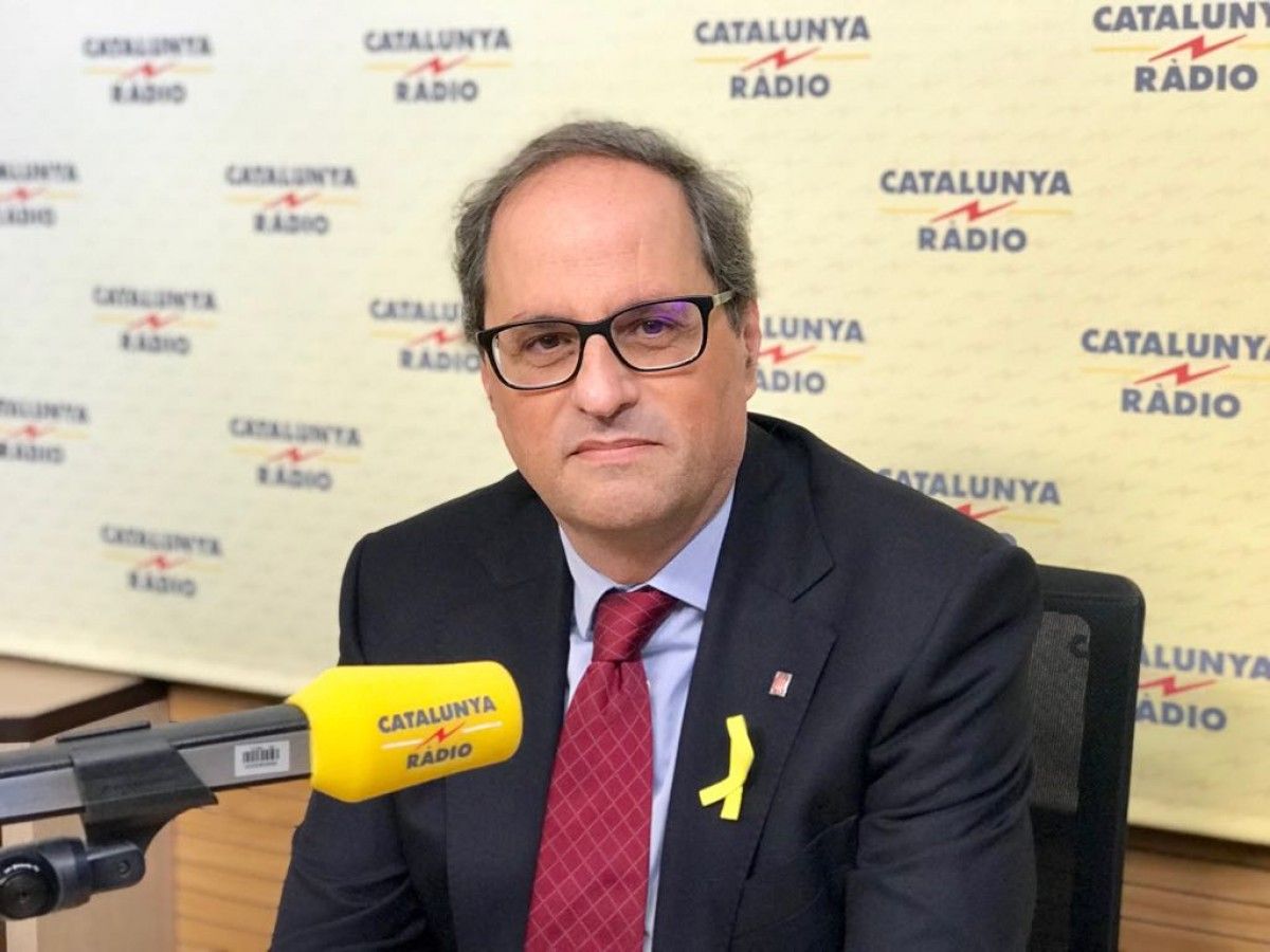 Quim Torra, durant l'entrevista a Catalunya Ràdio