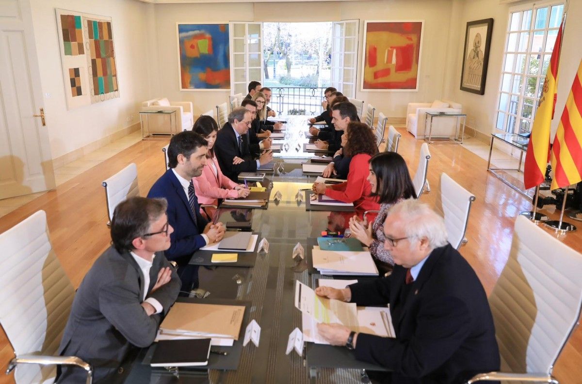 Primera reunió de la taula de diàleg a la Moncloa, el passat mes de febrer