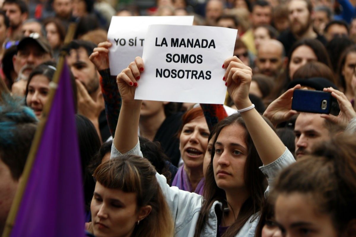 Manifestació ahir a Barcelona contra la sentència de ''la Manada''