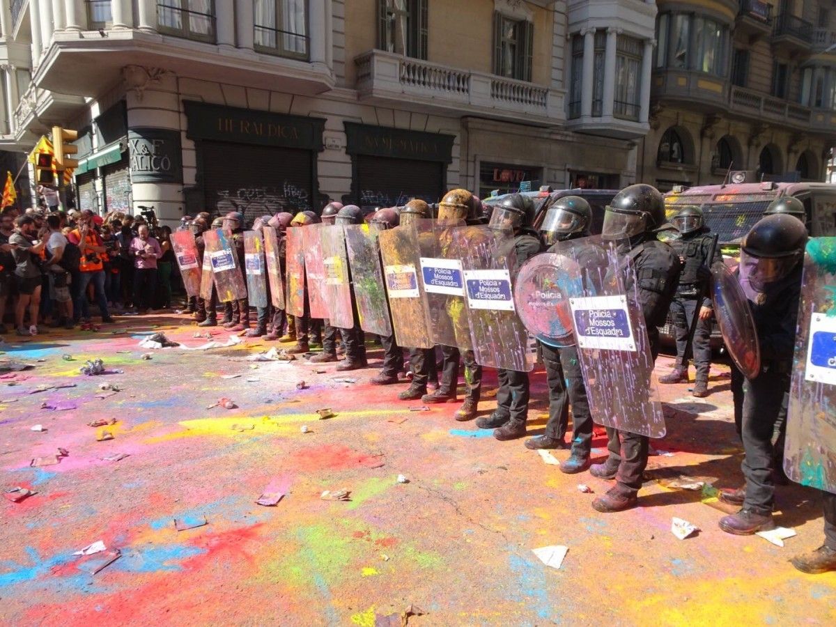 Protesta contra l'acte de Jusapol a Barcelona