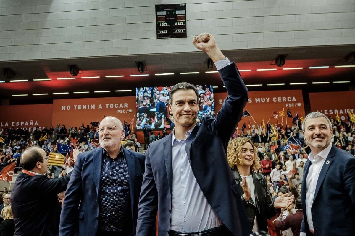 Pedro Sánchez, en un acte del PSC a les eleccions espanyoles del 2019