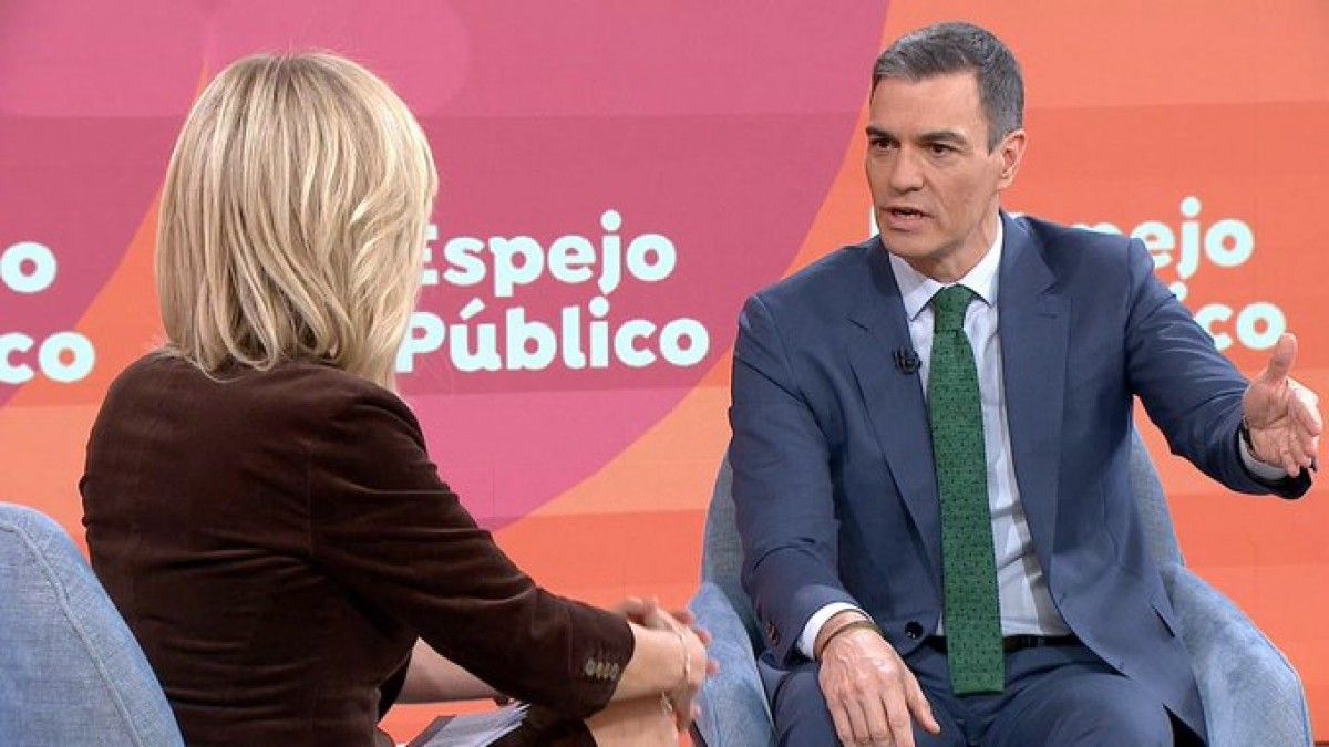 Pedro Sánchez, durant l'entrevista a Antena 3