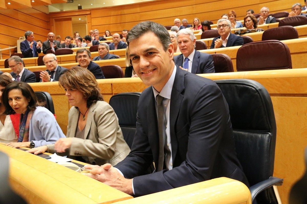 Pedro Sánchez, en la primera sessió de control al Senat