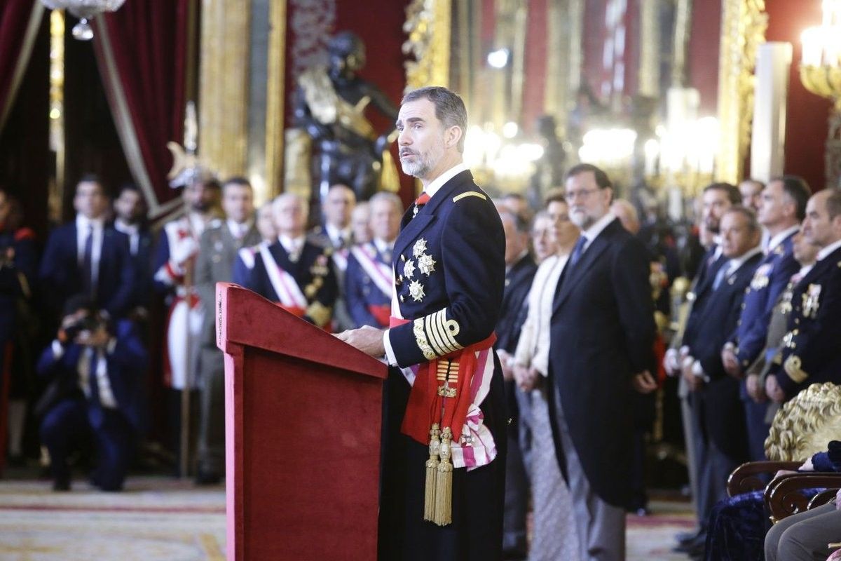 Felip VI pronuncia un discurs en la celebració de la Pasqua Militar a Madrid