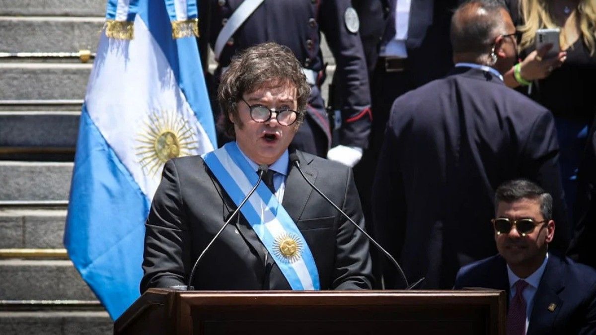 Javier Milei, després d'assumir la presidència argentina.