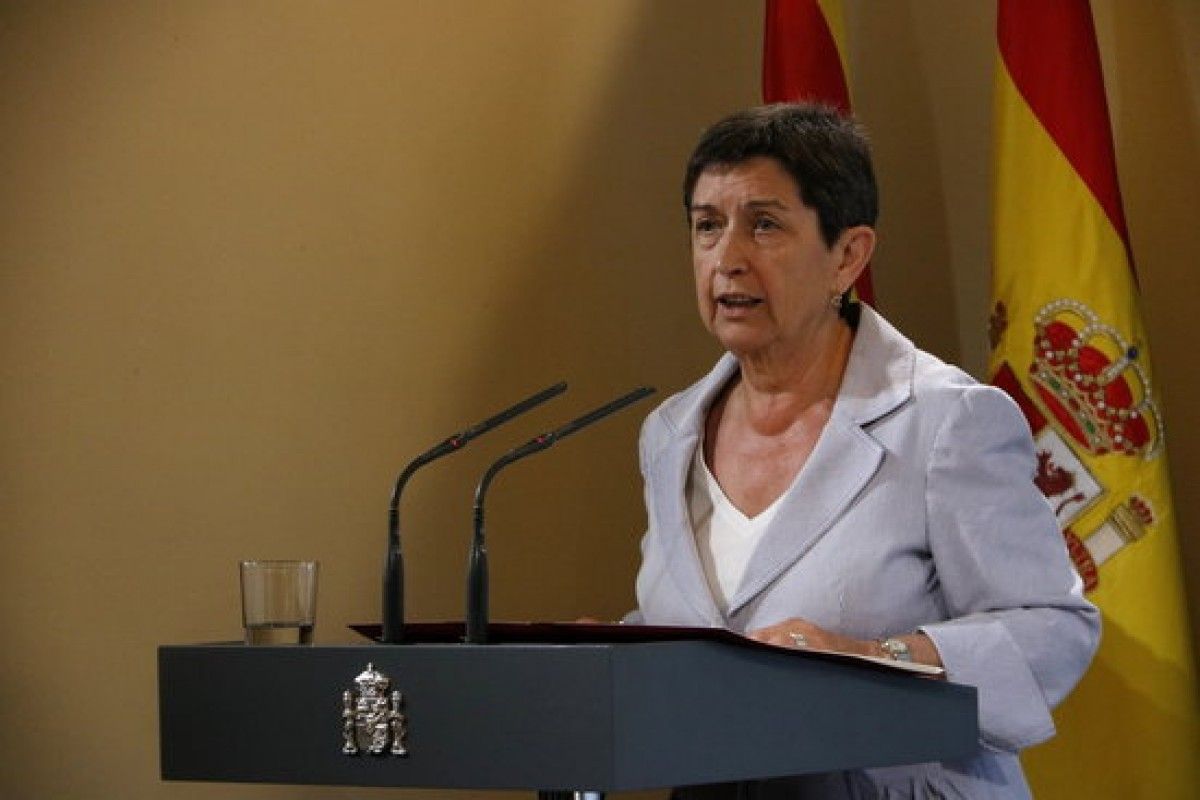 Teresa Cunillera avui a la delegació del govern espanyol.