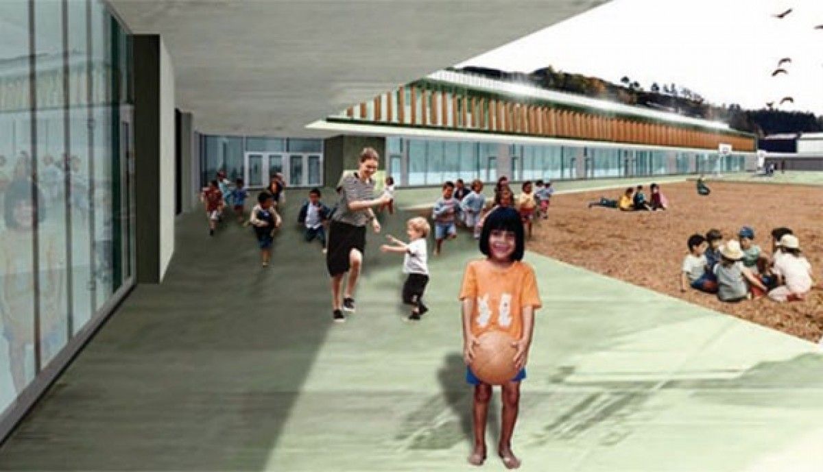 Una imatge virtual de com hauria de quedar l'escola Pirineu un cop acabada