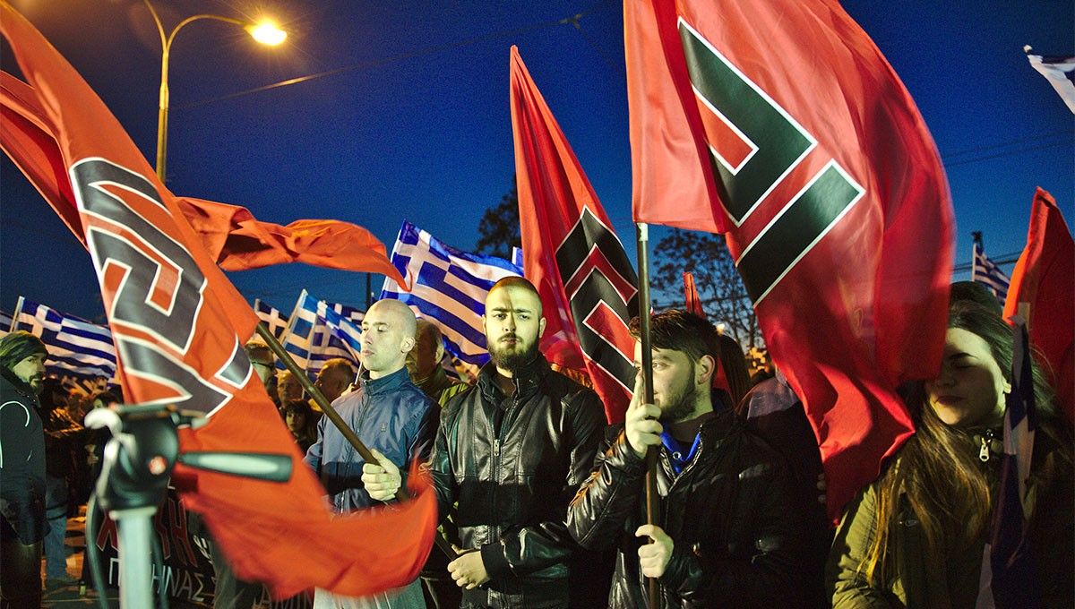 Manifestació d'Alba Daurada, partit neonazi grec