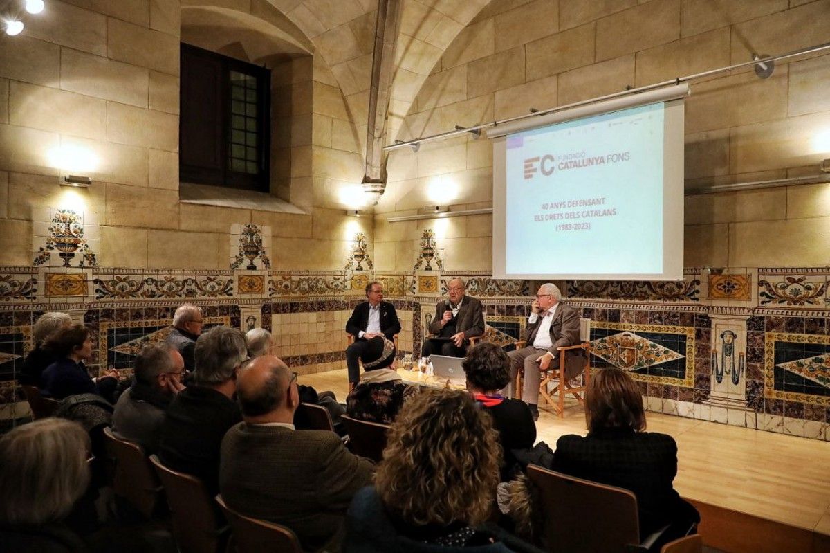 Ricard Gené, August Gil Matamala i Carles Duarte, avui a l'IEC.