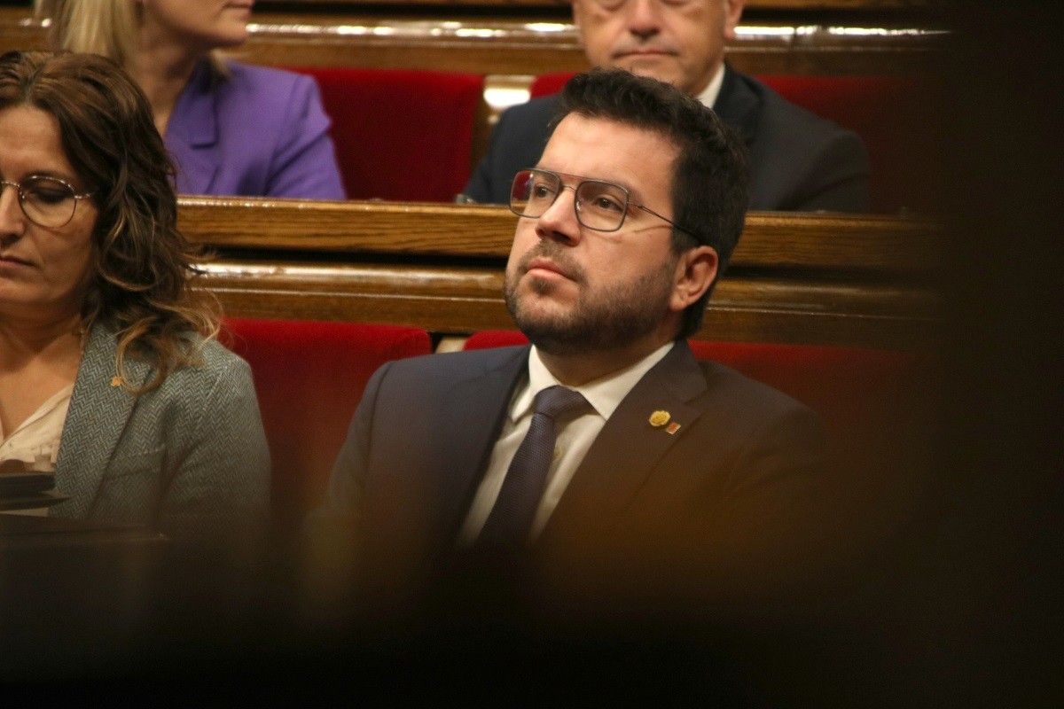 Pere Aragonès, en la sessió del control al Parlament