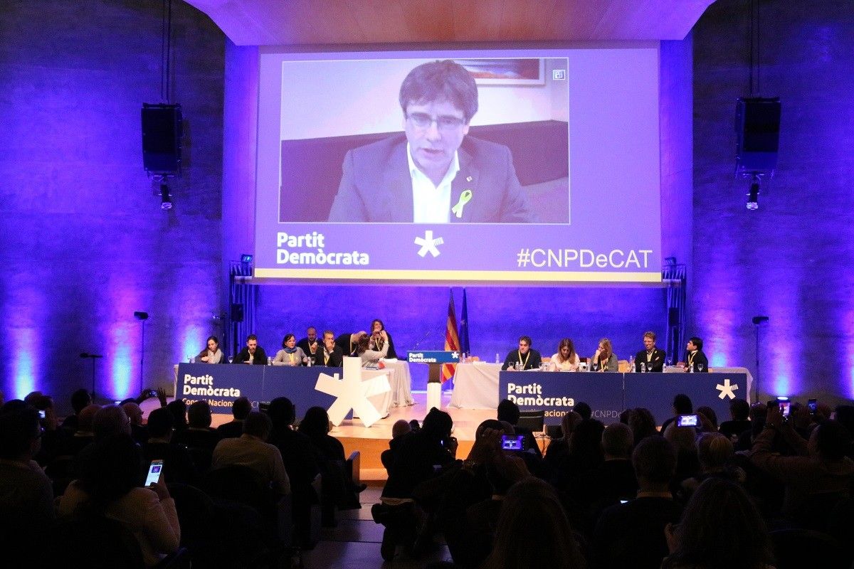Carles Puigdemont, en un consell nacional del PDECat a principis del 2018. 