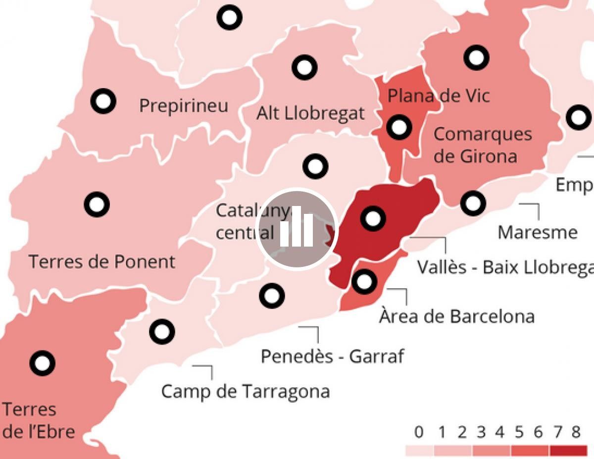 Mapa de la contaminació a Catalunya